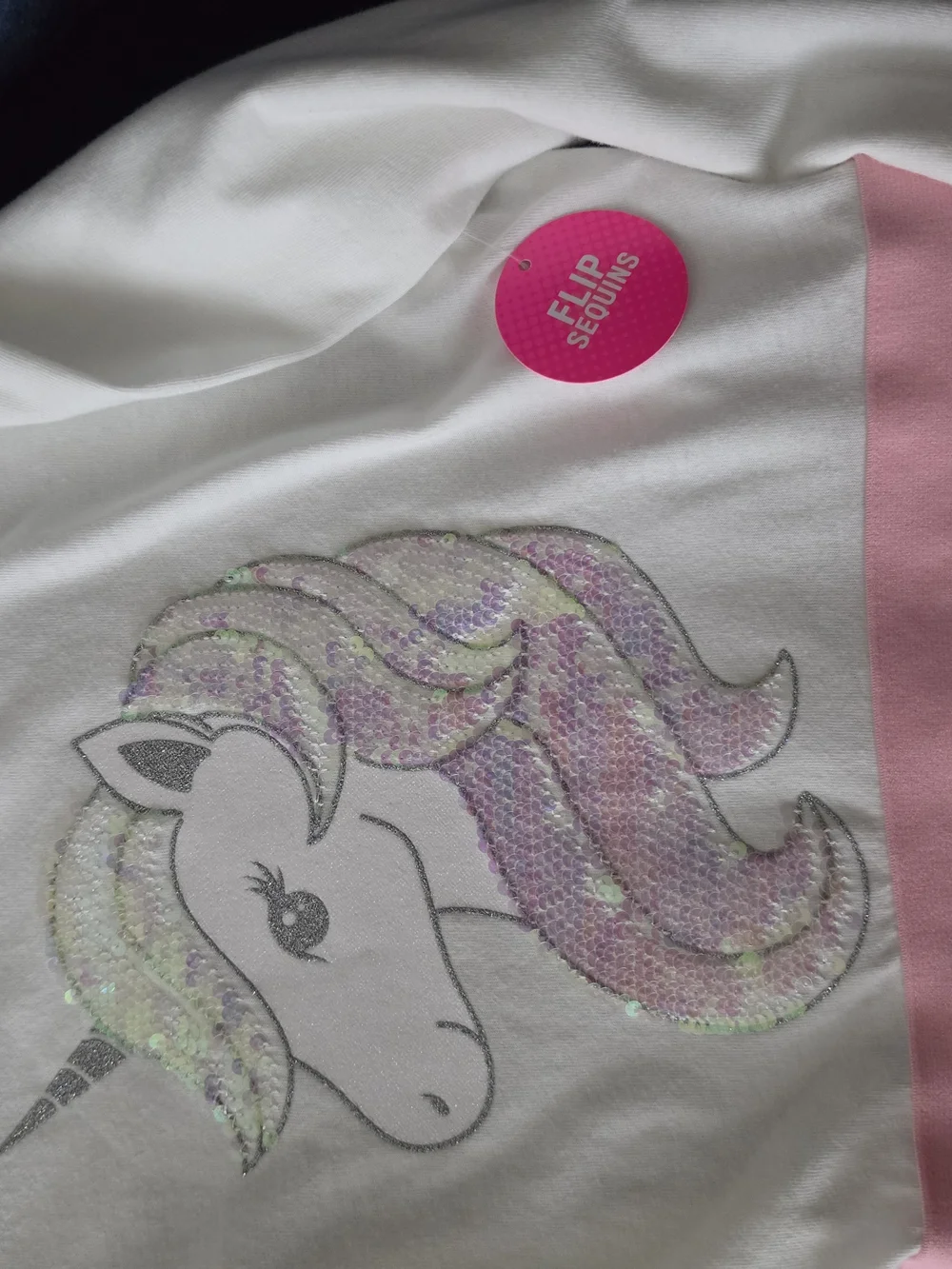 Girls Large Sequin Unicorn Dress with Pastel Watercolor Skirt
